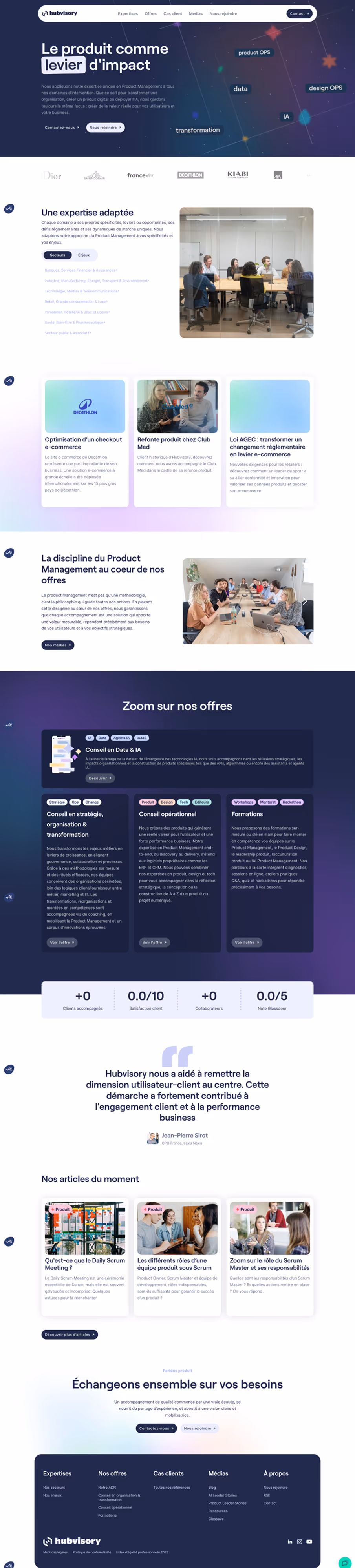 Hubvisory website